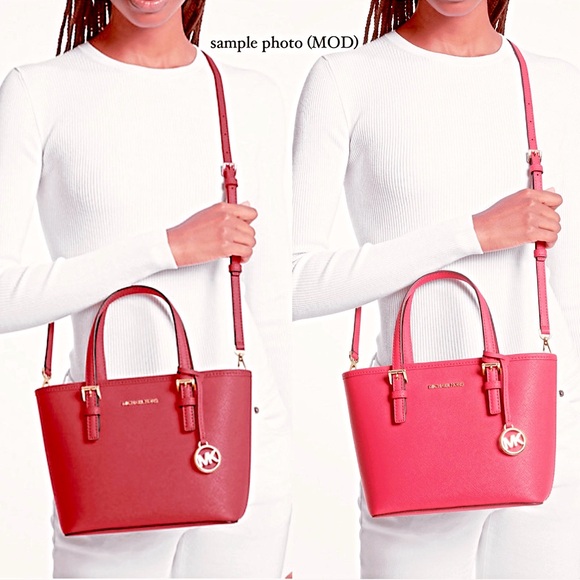 🆕 Michael Kors XS Jet Set Travel Tote Saffiano Leather Crossbody - Picture 11 of 13